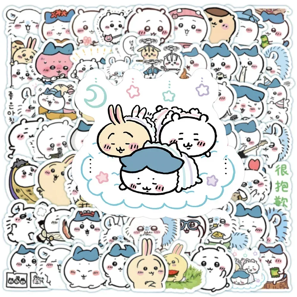 100pcs Cute Chiikawa Stickers DIY Waterproof Vinyl Scrapbook Water Cup Phone Case Lovely Cartoon Anime Sticker Kids Gift Toy