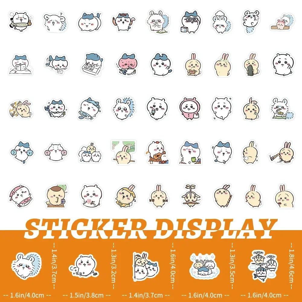 100pcs Cute Chiikawa Stickers DIY Waterproof Vinyl Scrapbook Water Cup Phone Case Lovely Cartoon Anime Sticker Kids Gift Toy