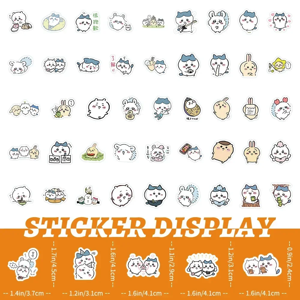 100pcs Cute Chiikawa Stickers DIY Waterproof Vinyl Scrapbook Water Cup Phone Case Lovely Cartoon Anime Sticker Kids Gift Toy