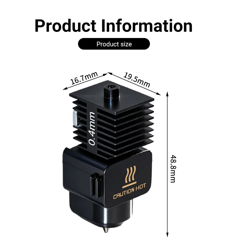 Lab A1 Hotend Kit One Piece Assembly Hardened Steel Nozzle 0.2/0.4/0.6/0.8mm Upgraded Hot End for Lab A1 mini 3D Printer Parts