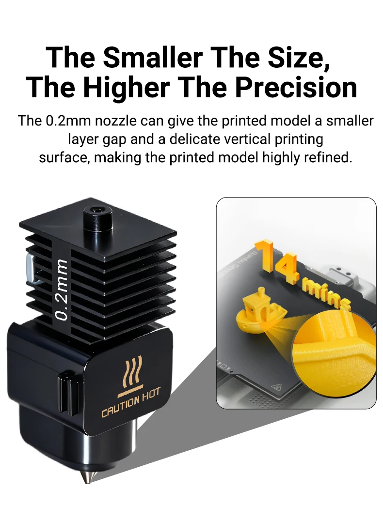 Lab A1 Hotend Kit One Piece Assembly Hardened Steel Nozzle 0.2/0.4/0.6/0.8mm Upgraded Hot End for Lab A1 mini 3D Printer Parts