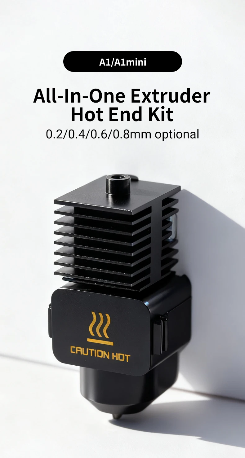 Lab A1 Hotend Kit One Piece Assembly Hardened Steel Nozzle 0.2/0.4/0.6/0.8mm Upgraded Hot End for Lab A1 mini 3D Printer Parts