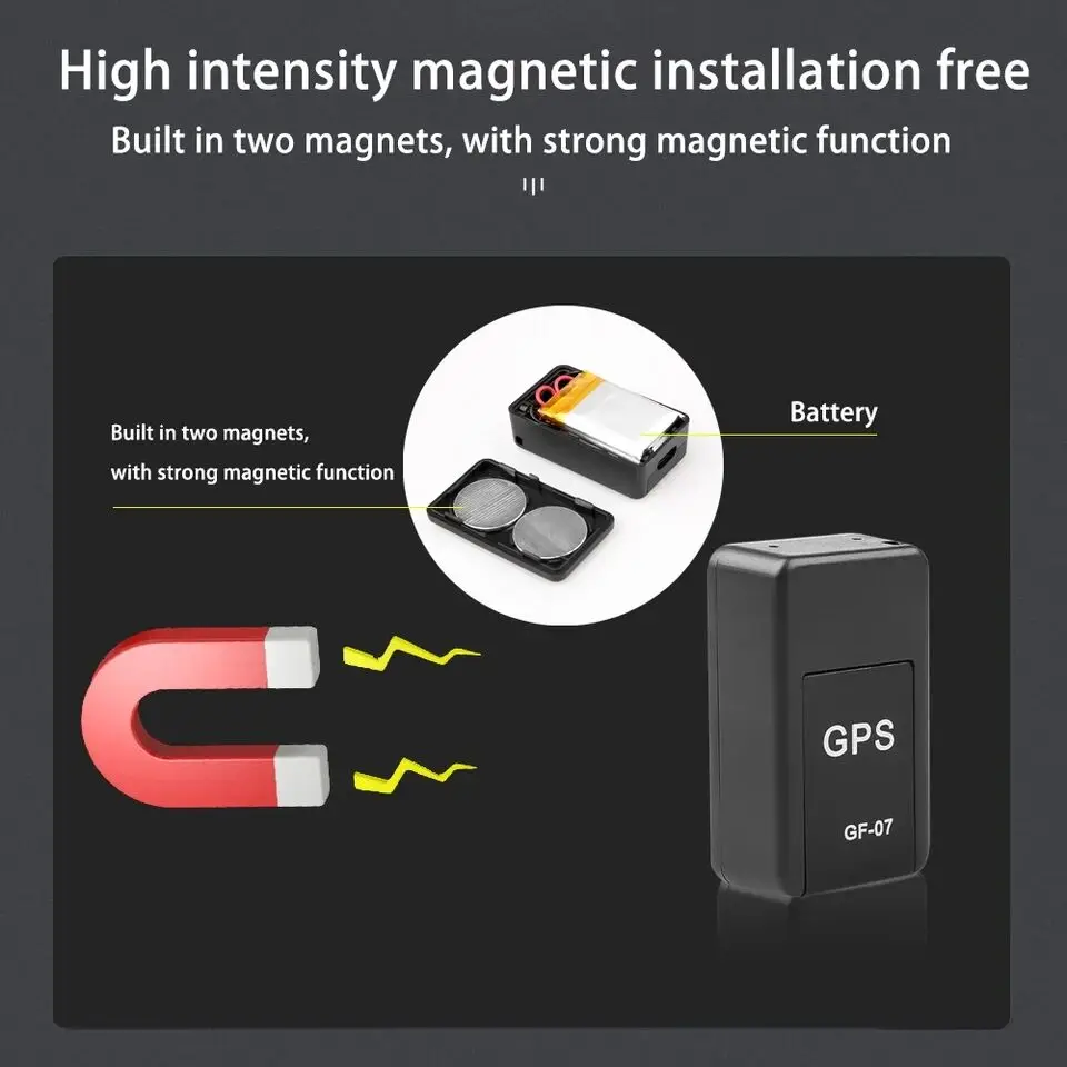 GF07 Mini Car GPS Tracker Real-time GPS Tracking Device Magnetic SIM Message Positioner Anti-Theft Daily GPS Locator Device