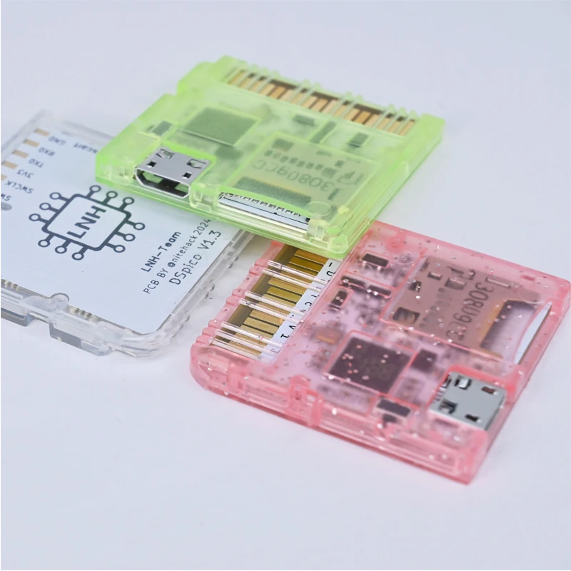 Chiscart Transparent Frosted MicroUSB DSpico Game Reader RP2040 16 MBit Compatible With NDS NDSL DSi 3DS Consoles