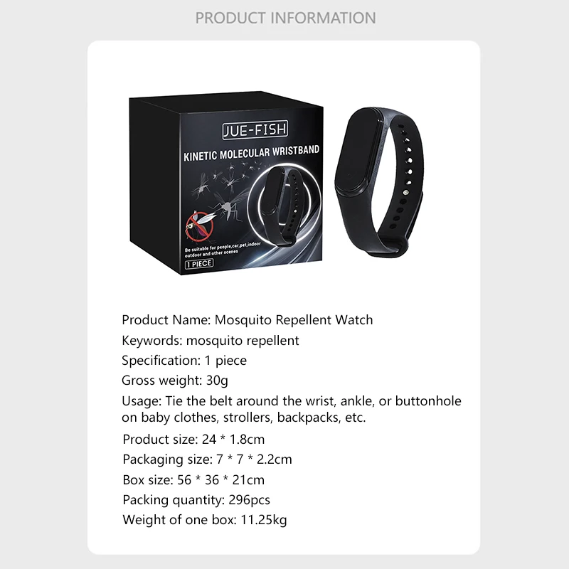 Mosquito Repellent Unisex Wristband Wearable Physical Ultrasonic Non-Chemical For Home Outdoor Sport Include 2 Batteries