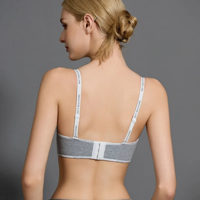 FINETOO Thickened Push-Up Bra for Women No Steel Padded Brassiere Anti-Sagging Underwear Sexy Backless Gather Bralette Lingerie