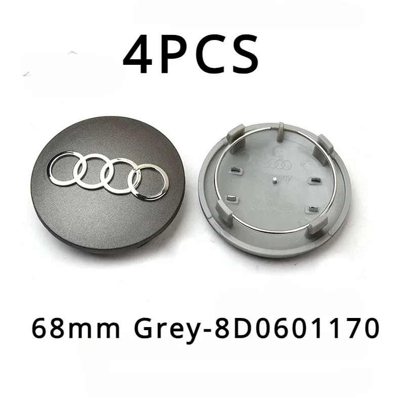 4pcs 60mm 61mm 68mm 69mm Car Styling Badge Wheel Center Cap Hub Covers For Audi A3 A4 A5 A6 A7 A8 S4 S6 4B0601170 Accessories