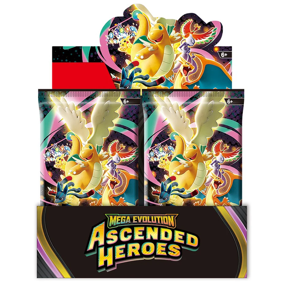 English 360 MEGA EVOLUTION PHANTASMAL FLAMES ASCENDED HEROES Booster Display Box Booster Cards Playing Cards