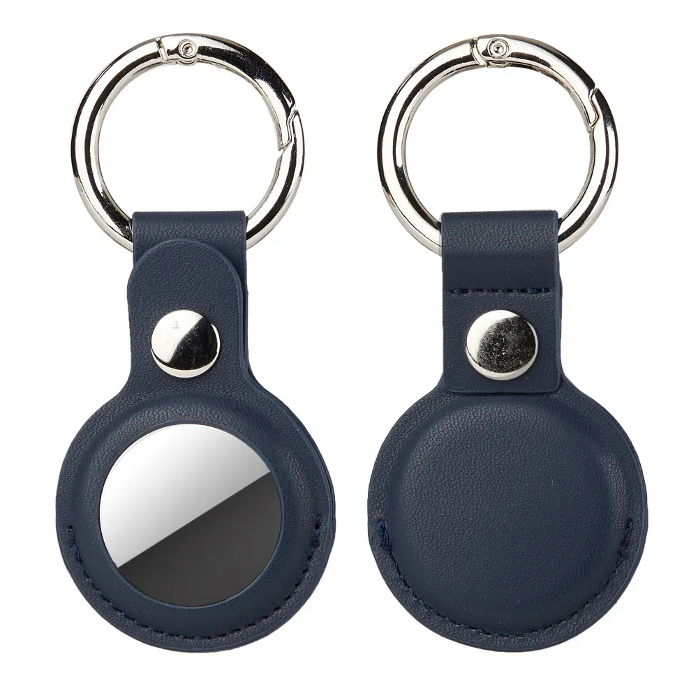 1/2Pcs Leather Keychain For Apple AirTag Protective Case Cover Waterproof Luggage Anti-Loss Keyring AirTags Accessories