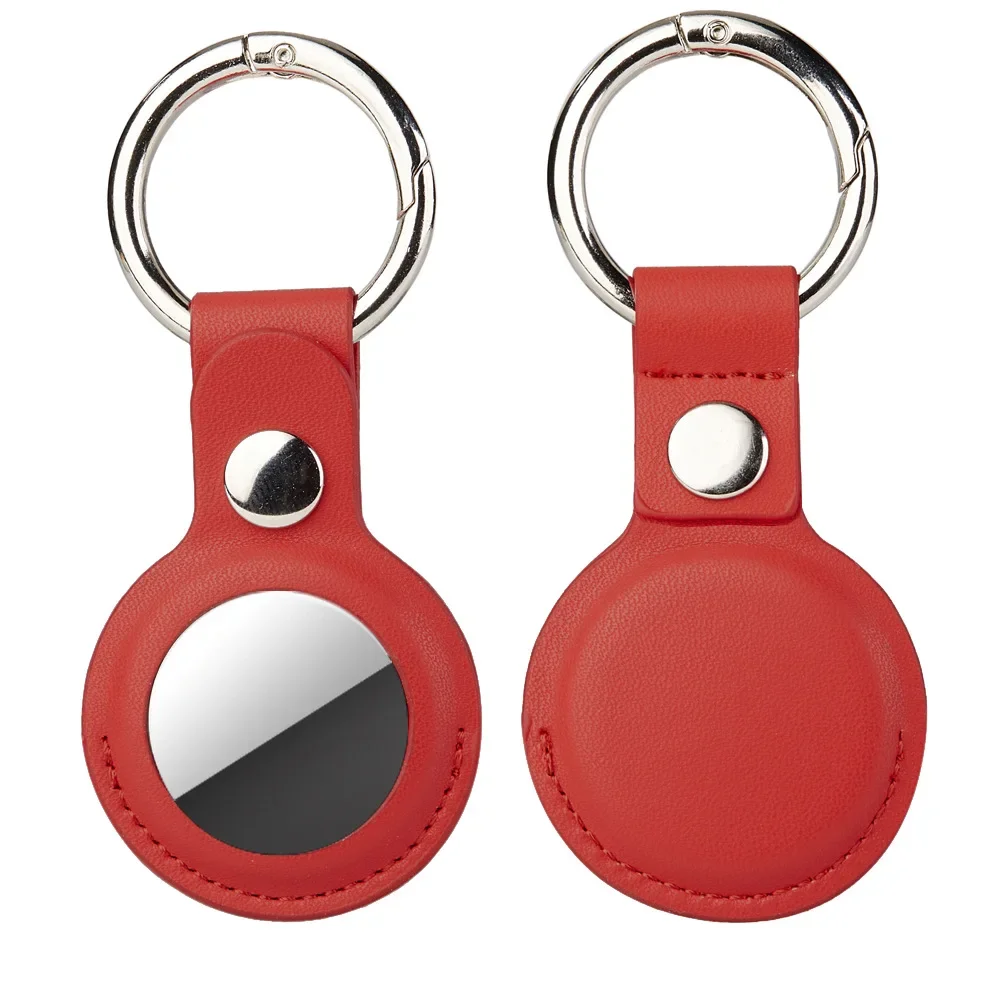 1/2Pcs Leather Keychain For Apple AirTag Protective Case Cover Waterproof Luggage Anti-Loss Keyring AirTags Accessories