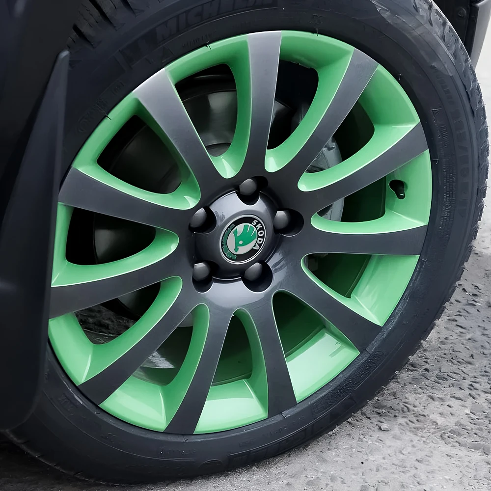 4pcs 55/65mm Car Original Wheel Center Cover Hub Cap Emblem Decoration For Skoda Kodiaq Superb Yeti Karoq Rapid Fabia RS Octavia