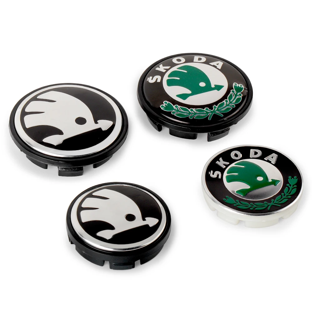 4pcs 55/65mm Car Original Wheel Center Cover Hub Cap Emblem Decoration For Skoda Kodiaq Superb Yeti Karoq Rapid Fabia RS Octavia
