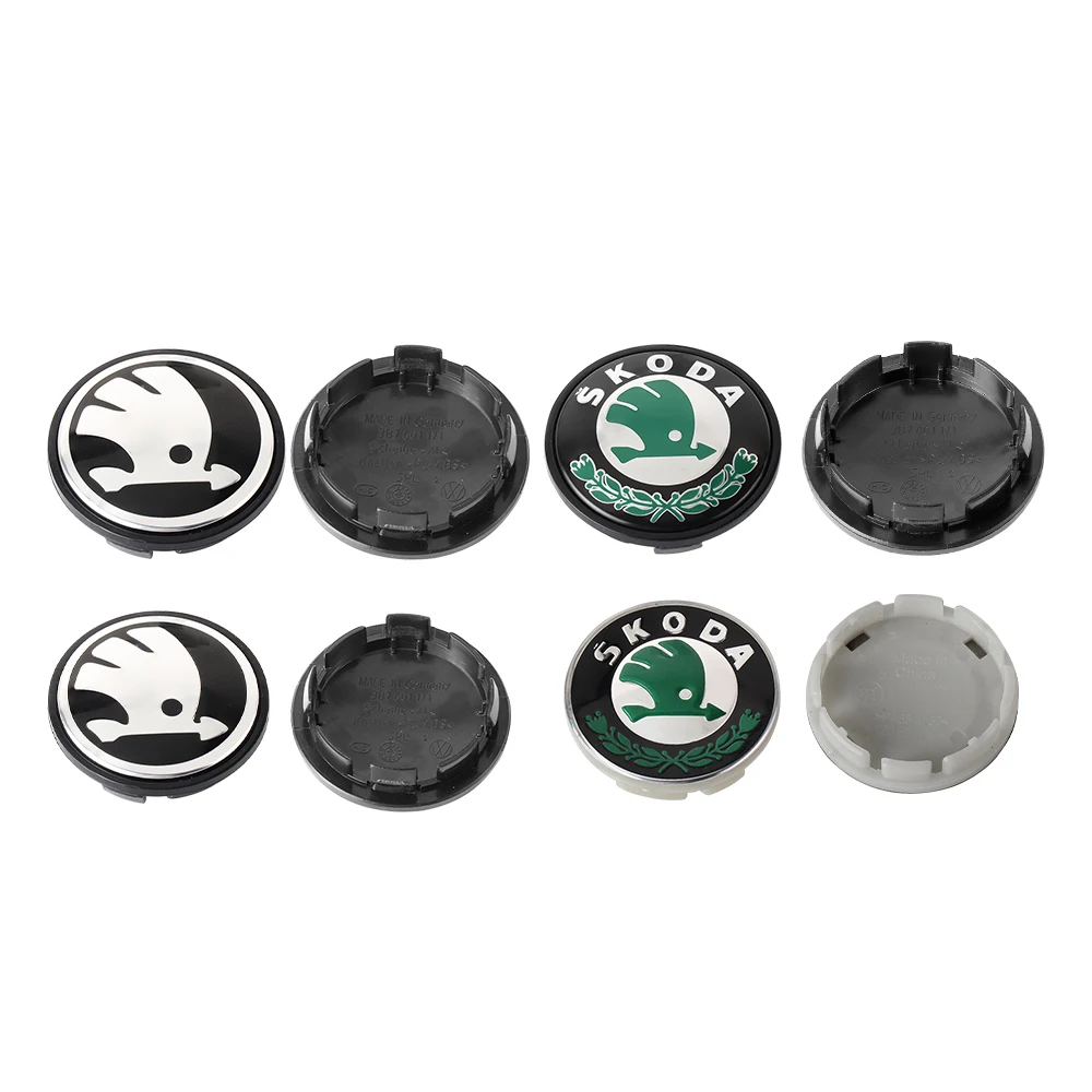 4pcs 55/65mm Car Original Wheel Center Cover Hub Cap Emblem Decoration For Skoda Kodiaq Superb Yeti Karoq Rapid Fabia RS Octavia