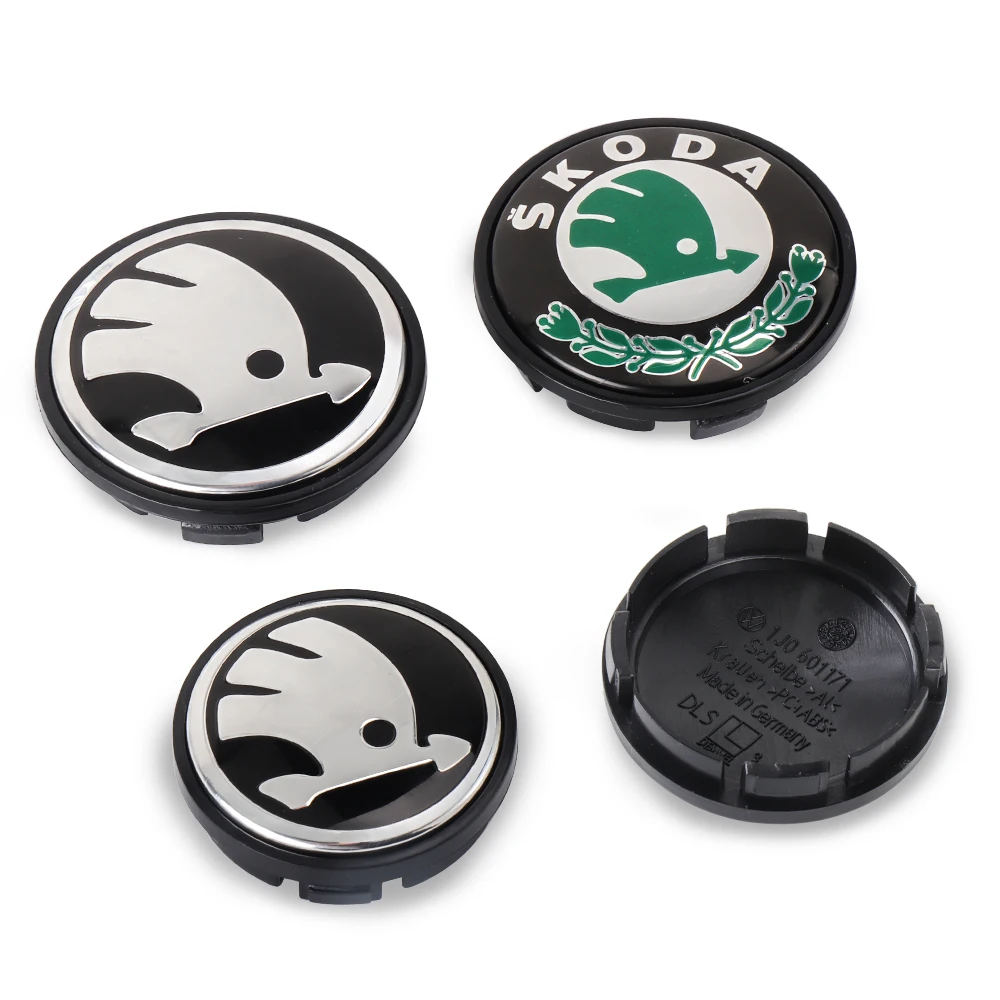 4pcs 55/65mm Car Original Wheel Center Cover Hub Cap Emblem Decoration For Skoda Kodiaq Superb Yeti Karoq Rapid Fabia RS Octavia