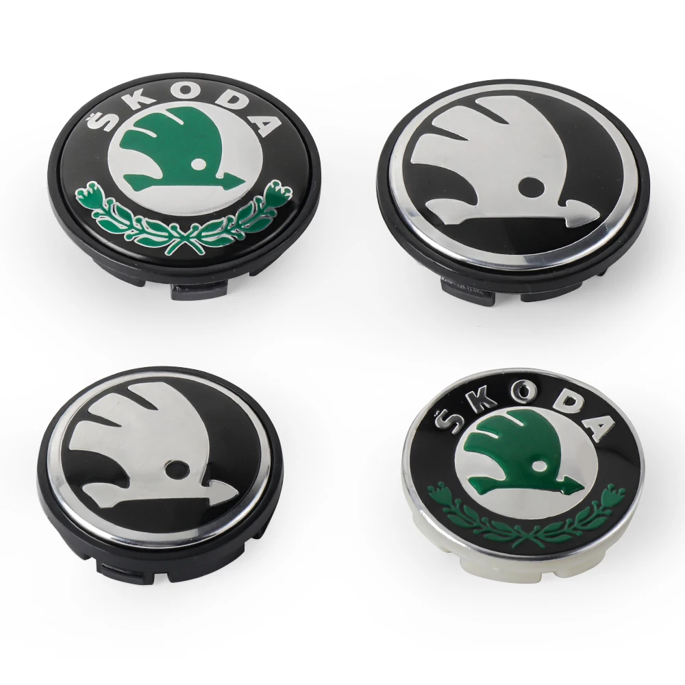 4pcs 55/65mm Car Original Wheel Center Cover Hub Cap Emblem Decoration For Skoda Kodiaq Superb Yeti Karoq Rapid Fabia RS Octavia