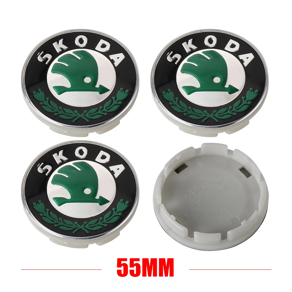 4pcs 55/65mm Car Original Wheel Center Cover Hub Cap Emblem Decoration For Skoda Kodiaq Superb Yeti Karoq Rapid Fabia RS Octavia