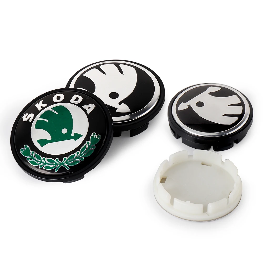 4pcs 55/65mm Car Original Wheel Center Cover Hub Cap Emblem Decoration For Skoda Kodiaq Superb Yeti Karoq Rapid Fabia RS Octavia