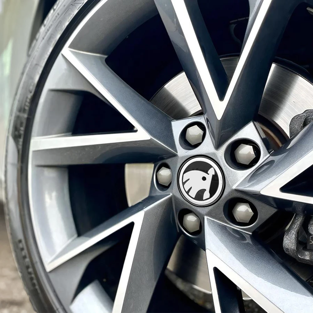 4pcs 55/65mm Car Original Wheel Center Cover Hub Cap Emblem Decoration For Skoda Kodiaq Superb Yeti Karoq Rapid Fabia RS Octavia