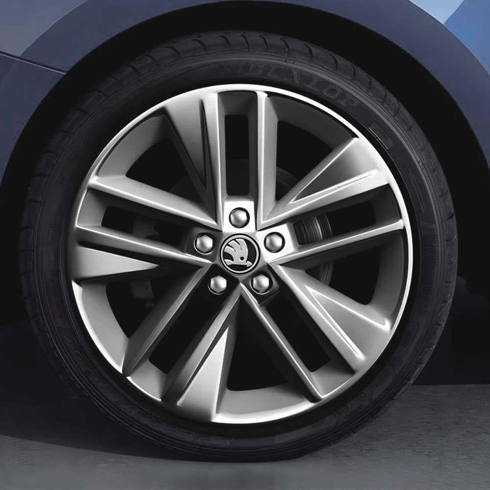 4pcs 55/65mm Car Original Wheel Center Cover Hub Cap Emblem Decoration For Skoda Kodiaq Superb Yeti Karoq Rapid Fabia RS Octavia