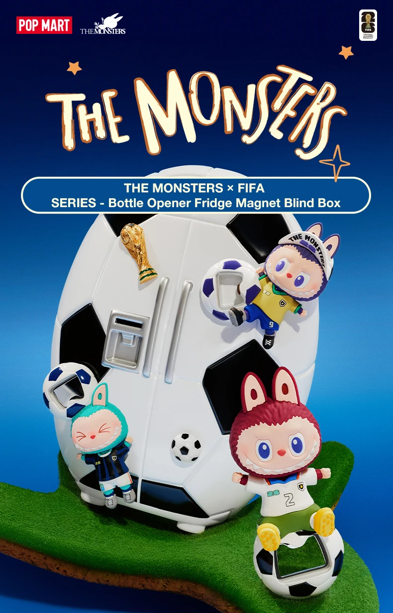 【EU】POP MART THE MONSTERS × FIFA SERIES - Bottle Opener Fridge Magnet Blind Box 1/6PCS Blindbox Collectable Figure
