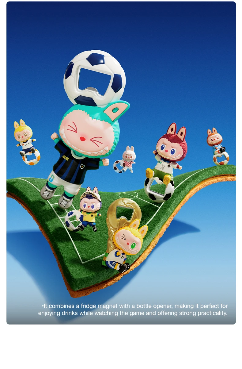 【EU】POP MART THE MONSTERS × FIFA SERIES - Bottle Opener Fridge Magnet Blind Box 1/6PCS Blindbox Collectable Figure