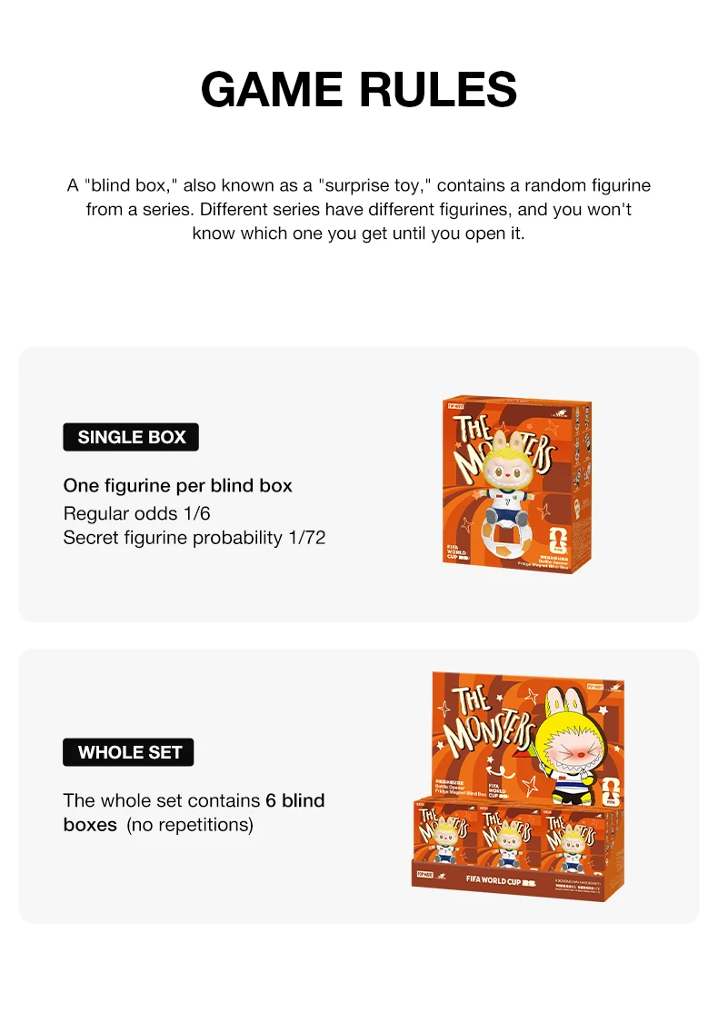 【EU】POP MART THE MONSTERS × FIFA SERIES - Bottle Opener Fridge Magnet Blind Box 1/6PCS Blindbox Collectable Figure