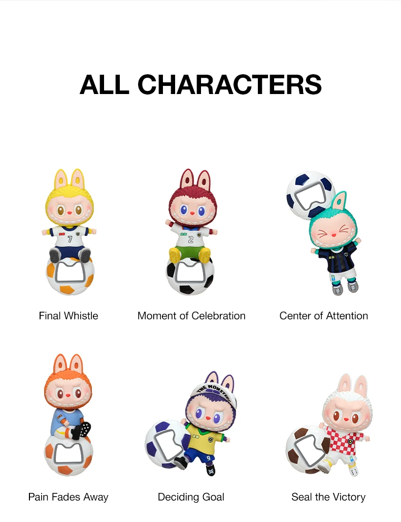 【EU】POP MART THE MONSTERS × FIFA SERIES - Bottle Opener Fridge Magnet Blind Box 1/6PCS Blindbox Collectable Figure