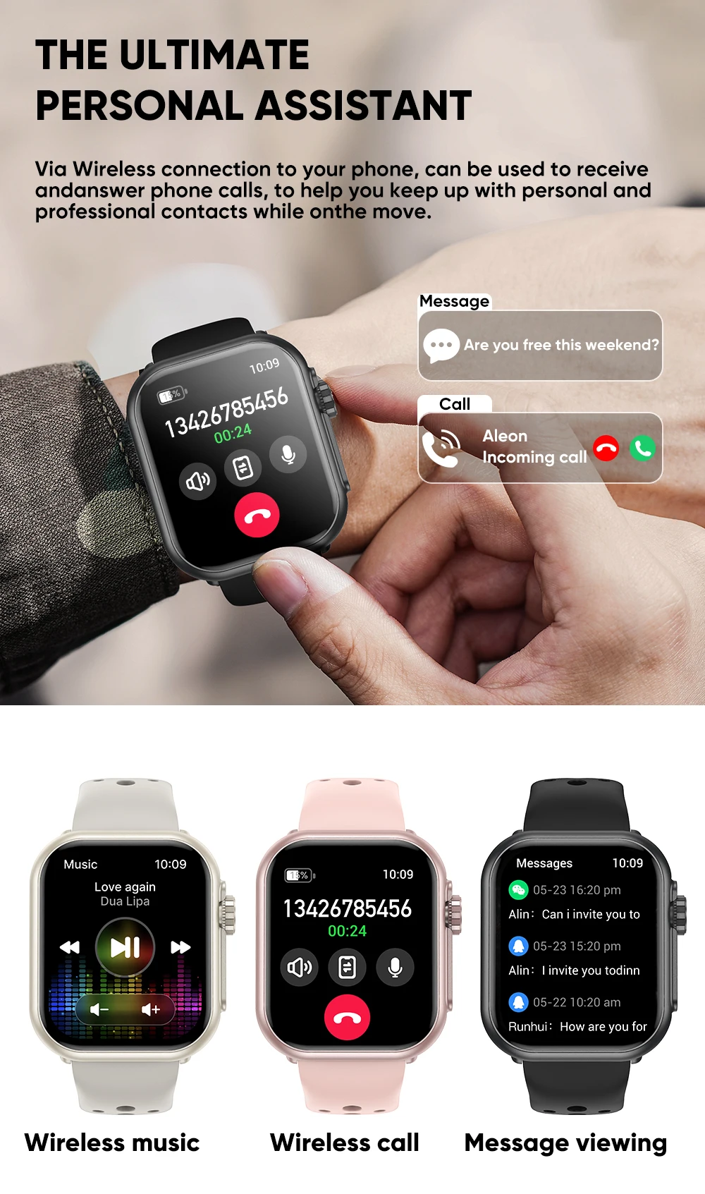 2026 New 1000 mAh Smart Watch Men Women 1.85“HD AMOLED GPS track Full Touch Screen IP68 Waterproof Bluetooth Call SmartWatch Man