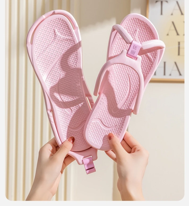 Foldable Travel Slippers Unisex EVA Flip Flops Hotel Non Slip Bathroom Indoor Outdoor Portable Lightweight Comfortable