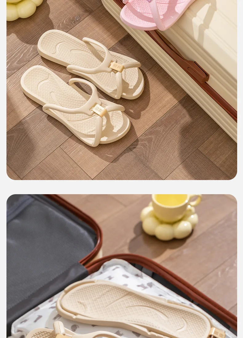 Foldable Travel Slippers Unisex EVA Flip Flops Hotel Non Slip Bathroom Indoor Outdoor Portable Lightweight Comfortable