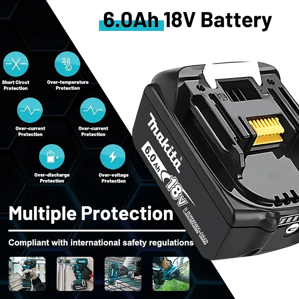 Makita Battery BL1860 Rechargeable Battery 18V 6.0Ah Lithium Ion for Makita 18v Battery 6Ah BL1850 BL1880 BL1860B LXT400