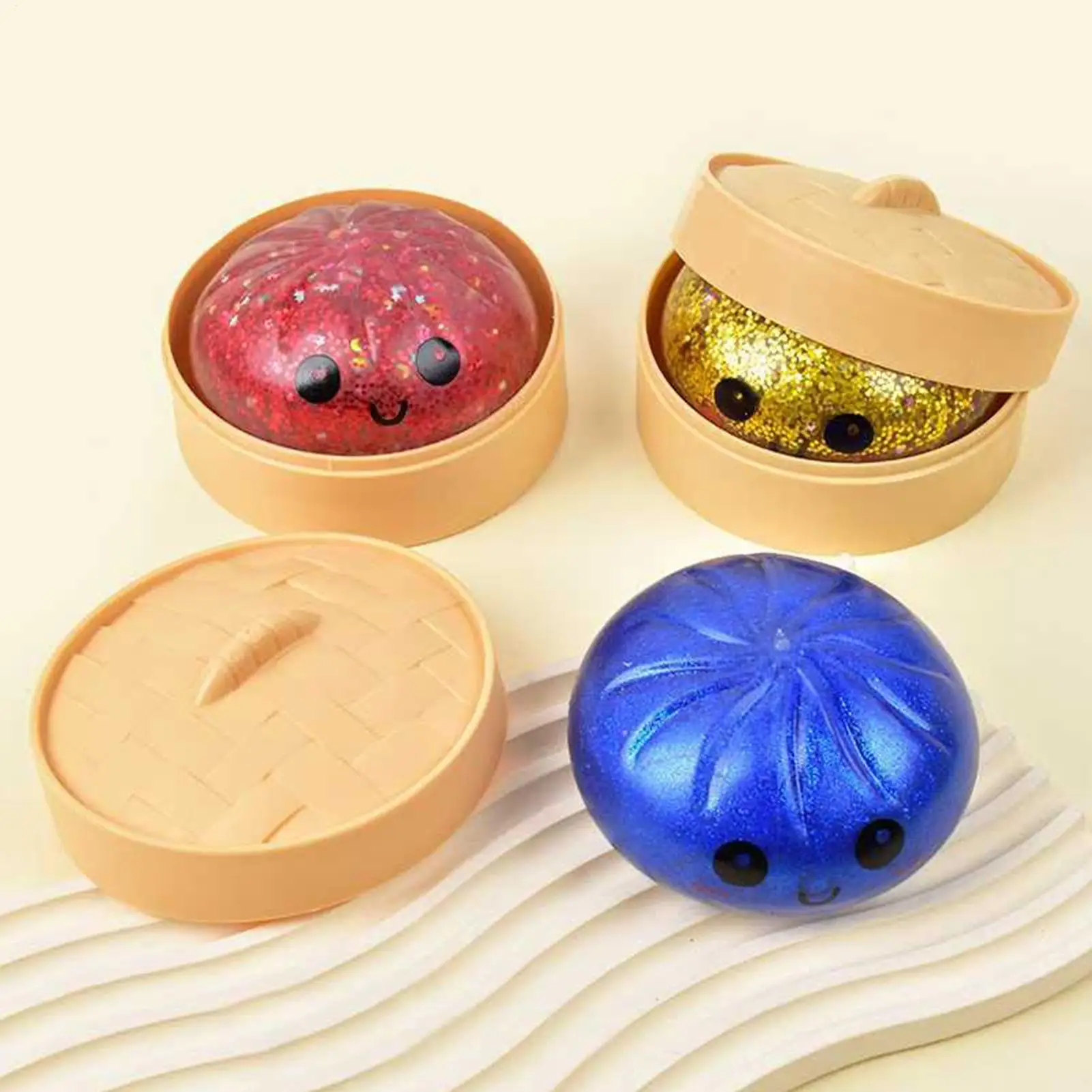 Steamed Dumpling shaped sensory squeeze toy Squishiess Dumplings Stress Balls Fidget Sensory Toy Quick-rebound Stress Relief Toy