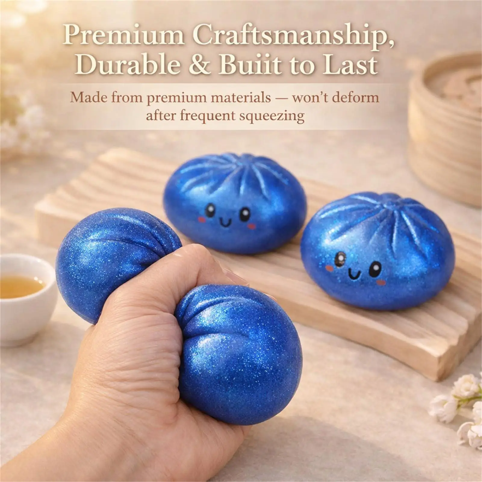 Steamed Dumpling shaped sensory squeeze toy Squishiess Dumplings Stress Balls Fidget Sensory Toy Quick-rebound Stress Relief Toy