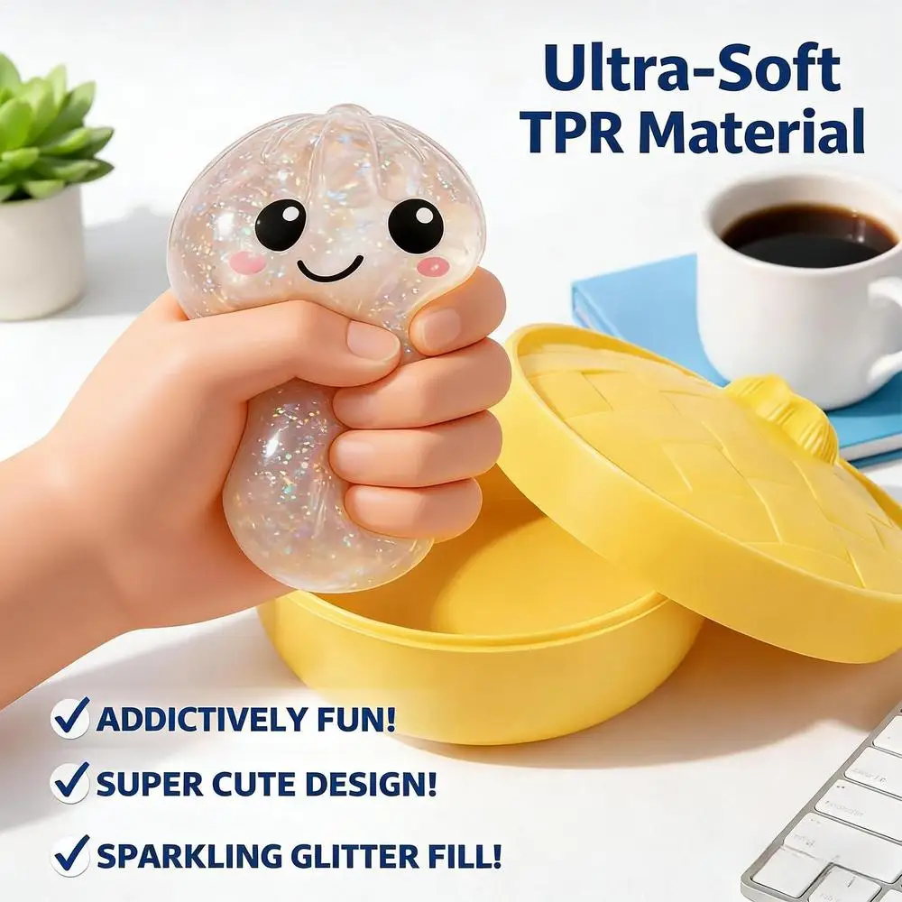 Steamed Dumpling shaped sensory squeeze toy Squishiess Dumplings Stress Balls Fidget Sensory Toy Quick-rebound Stress Relief Toy