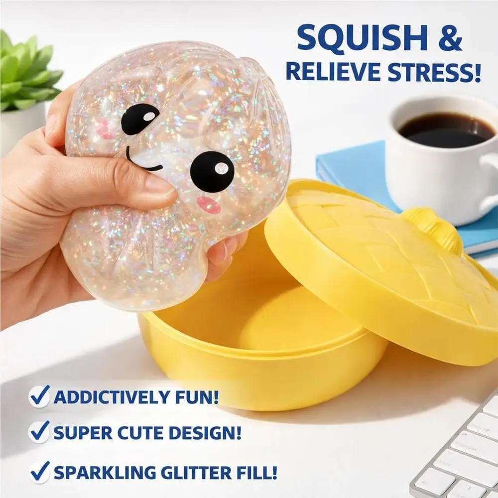 Steamed Dumpling shaped sensory squeeze toy Squishiess Dumplings Stress Balls Fidget Sensory Toy Quick-rebound Stress Relief Toy