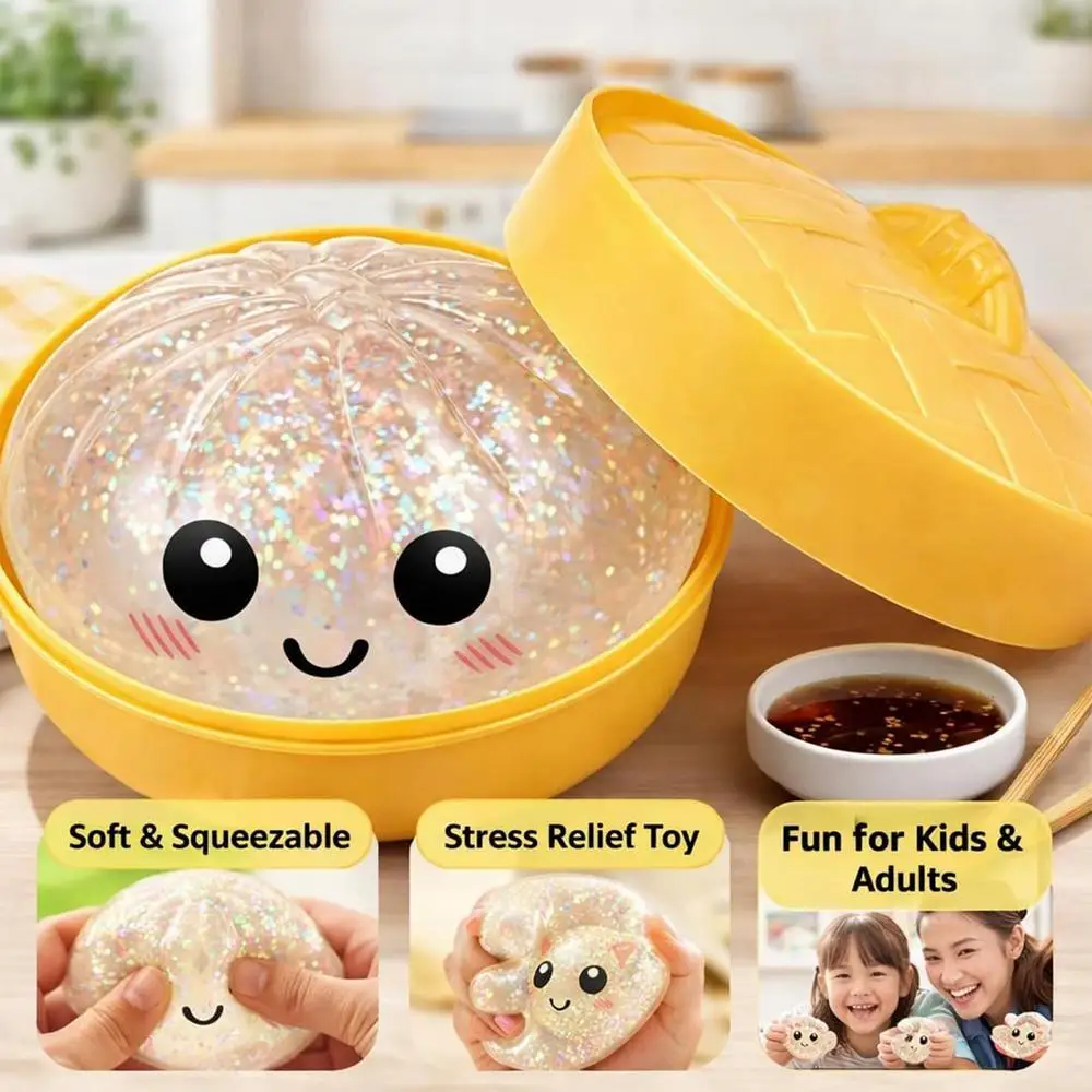 Steamed Dumpling shaped sensory squeeze toy Squishiess Dumplings Stress Balls Fidget Sensory Toy Quick-rebound Stress Relief Toy