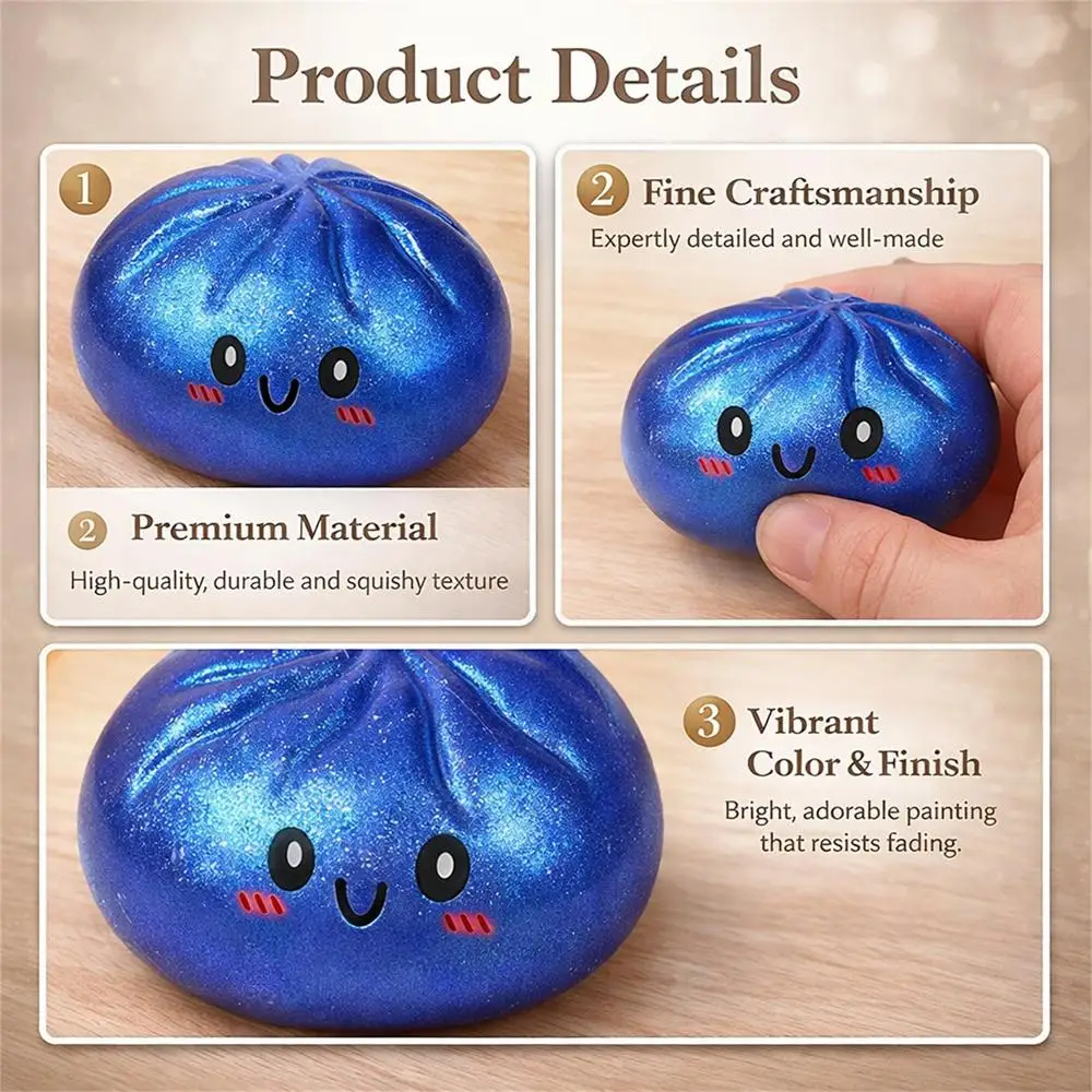 Steamed Dumpling shaped sensory squeeze toy Squishiess Dumplings Stress Balls Fidget Sensory Toy Quick-rebound Stress Relief Toy