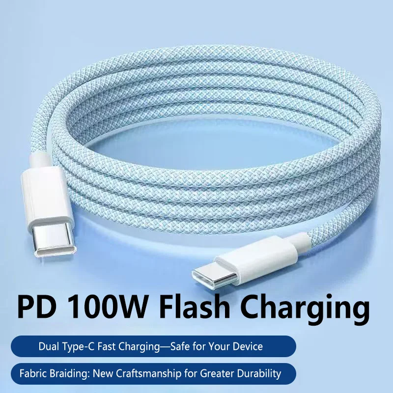 USB C Cable to USB C 100W Fast Charging Charger Cable Supports Fast Charging For Iphone 16 15 Samsung Xiaomi Huawei