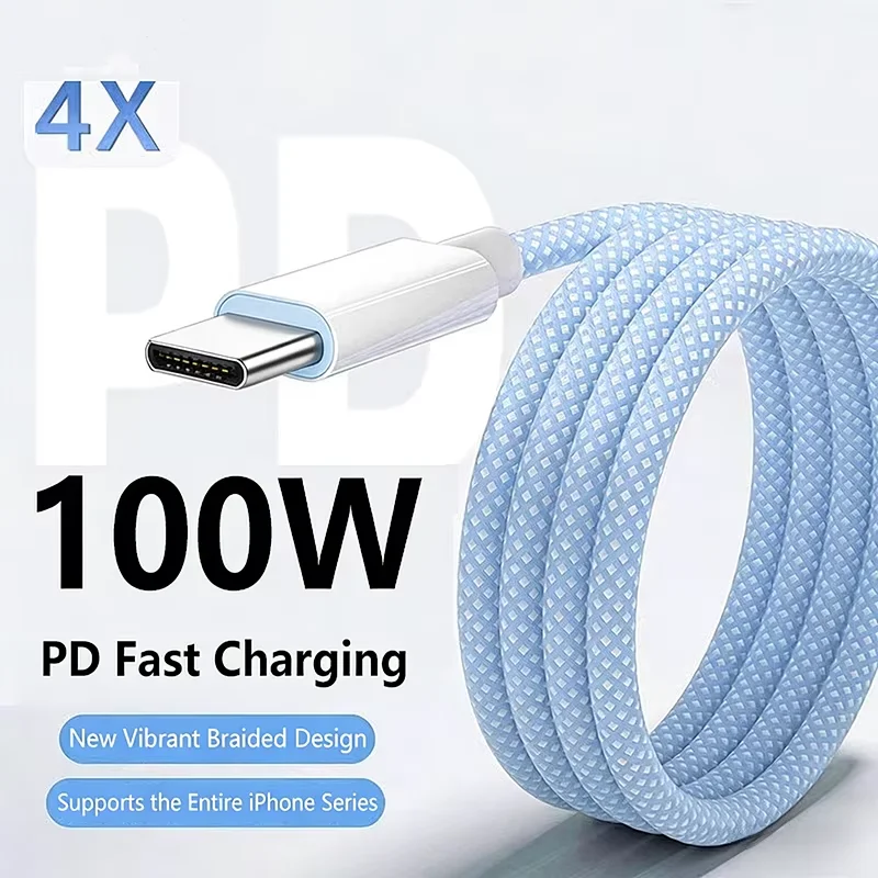 USB C Cable to USB C 100W Fast Charging Charger Cable Supports Fast Charging For Iphone 16 15 Samsung Xiaomi Huawei
