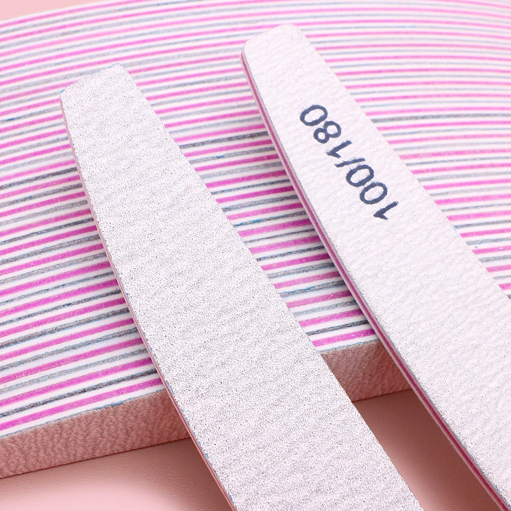 Professional Nail Files 100/180 Grit Nail Sanding Boards 10 Pieces of Zebra Double-sided Coarse Nail Files Used for Acrylic Nail