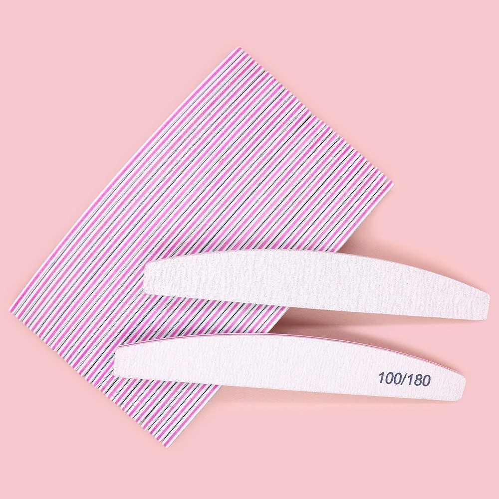 Professional Nail Files 100/180 Grit Nail Sanding Boards 10 Pieces of Zebra Double-sided Coarse Nail Files Used for Acrylic Nail