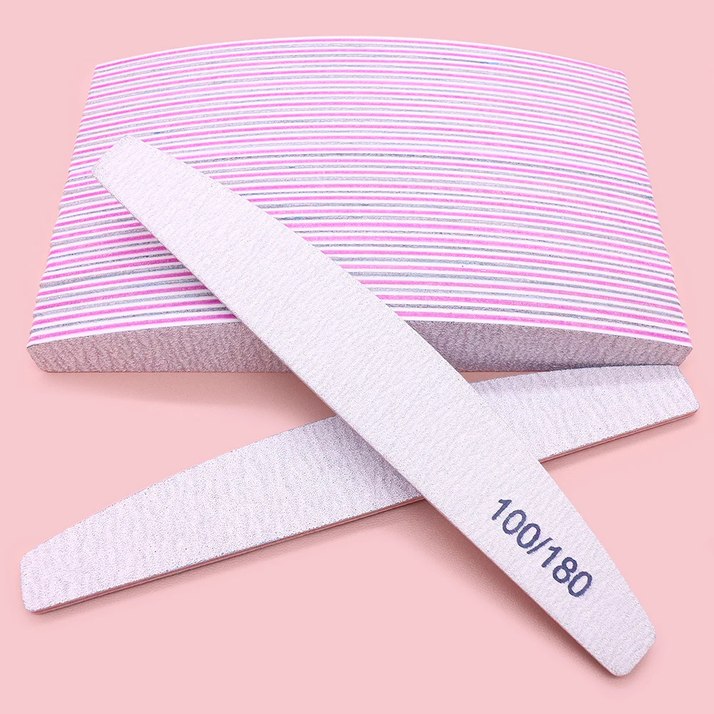 Professional Nail Files 100/180 Grit Nail Sanding Boards 10 Pieces of Zebra Double-sided Coarse Nail Files Used for Acrylic Nail