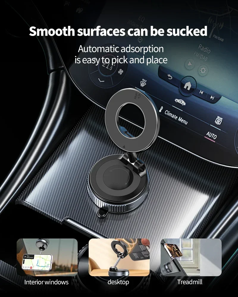 K007 Strong Magnetic Phone Holder 360° Adjustable Vacuum Car Mount Foldable Design For Car Desk Bathroom Magnetic Bracket