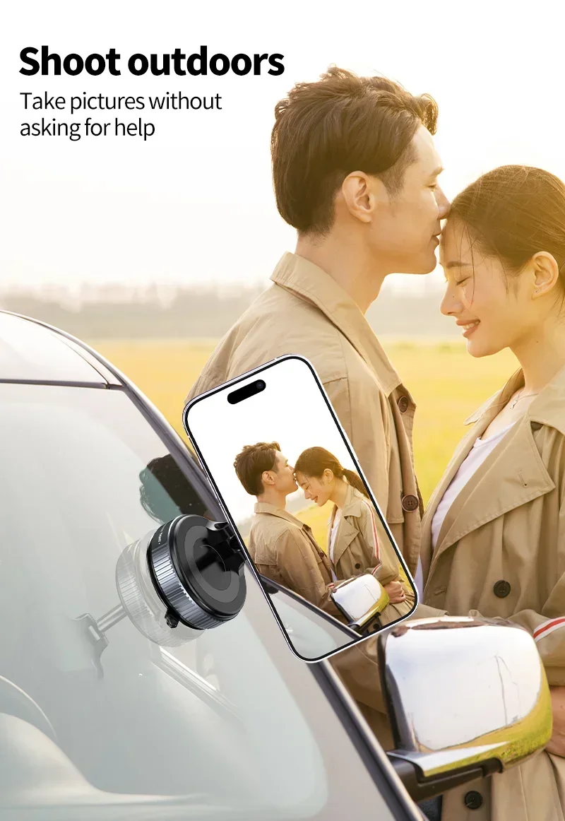 K007 Strong Magnetic Phone Holder 360° Adjustable Vacuum Car Mount Foldable Design For Car Desk Bathroom Magnetic Bracket