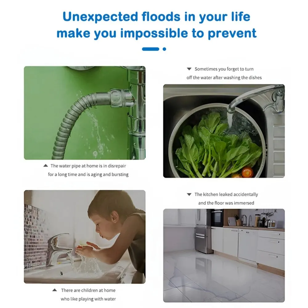 ZigBee Water Leak Sensor Flood Detector with Tuya Smart Life APP Alarm Security System Compatible with Zigbee Gateway
