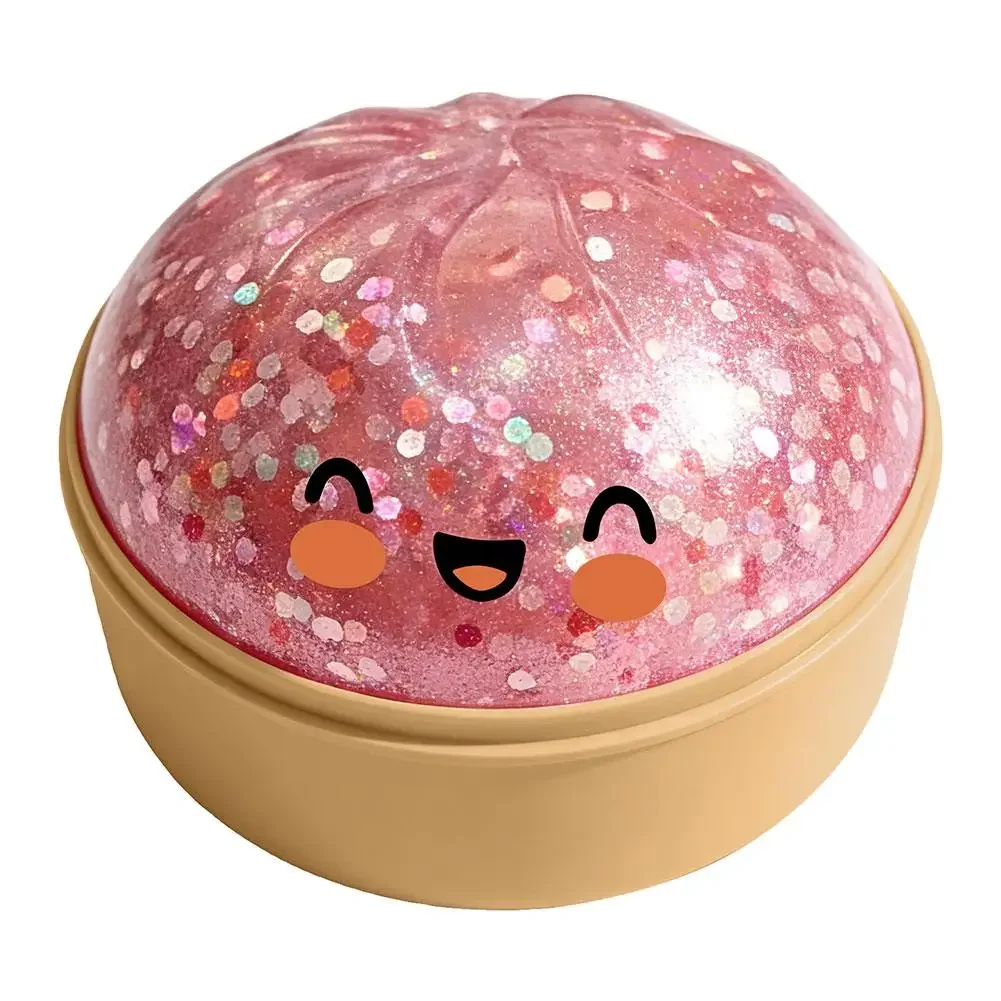 Colorful Dumpling Squishy Stress Relief Toy with Steamer Reusable Dough Ball Squeeze Rebound Sensory Fidget Toy Office Gift
