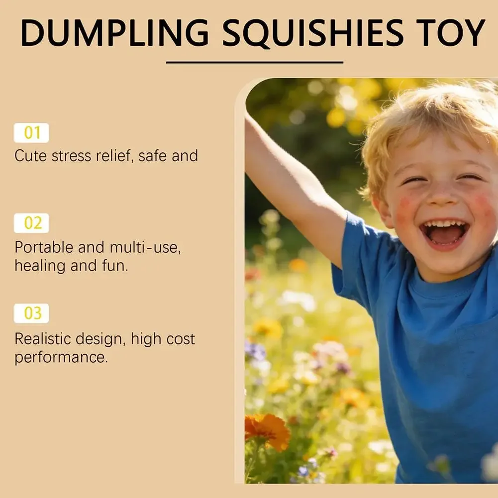Colorful Dumpling Squishy Stress Relief Toy with Steamer Reusable Dough Ball Squeeze Rebound Sensory Fidget Toy Office Gift