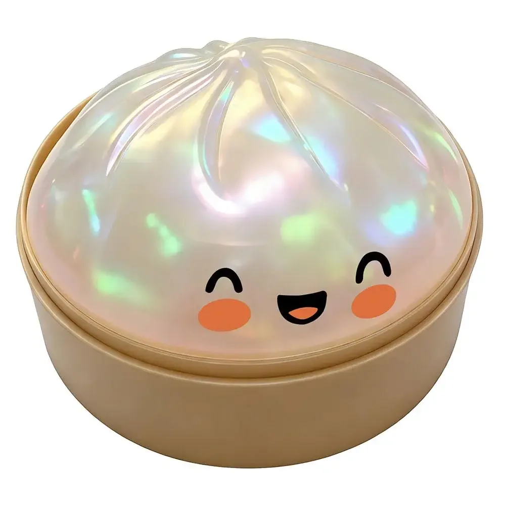 Colorful Dumpling Squishy Stress Relief Toy with Steamer Reusable Dough Ball Squeeze Rebound Sensory Fidget Toy Office Gift