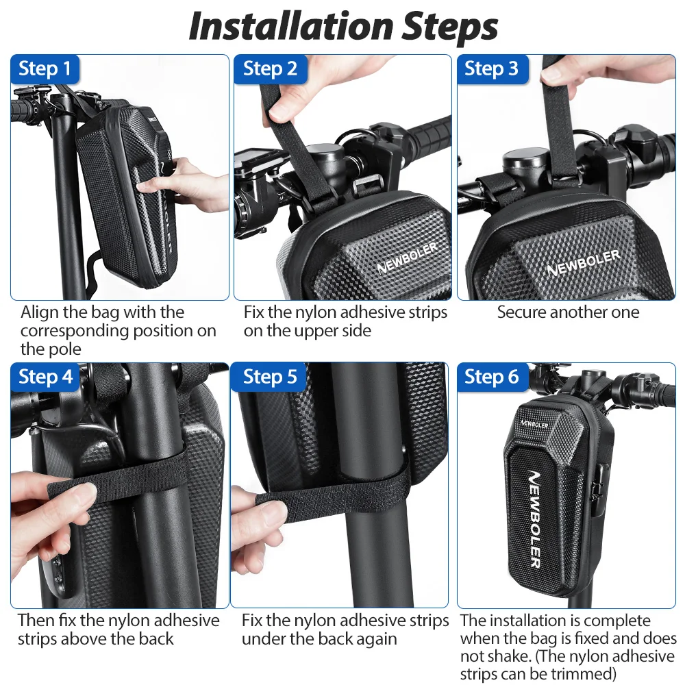 NEWBOLER 5L Electric Scooter Front Bag With Password Lock Large Capacity Electric Scooter Bag Outdoor Storage For Xiaomi Scooter