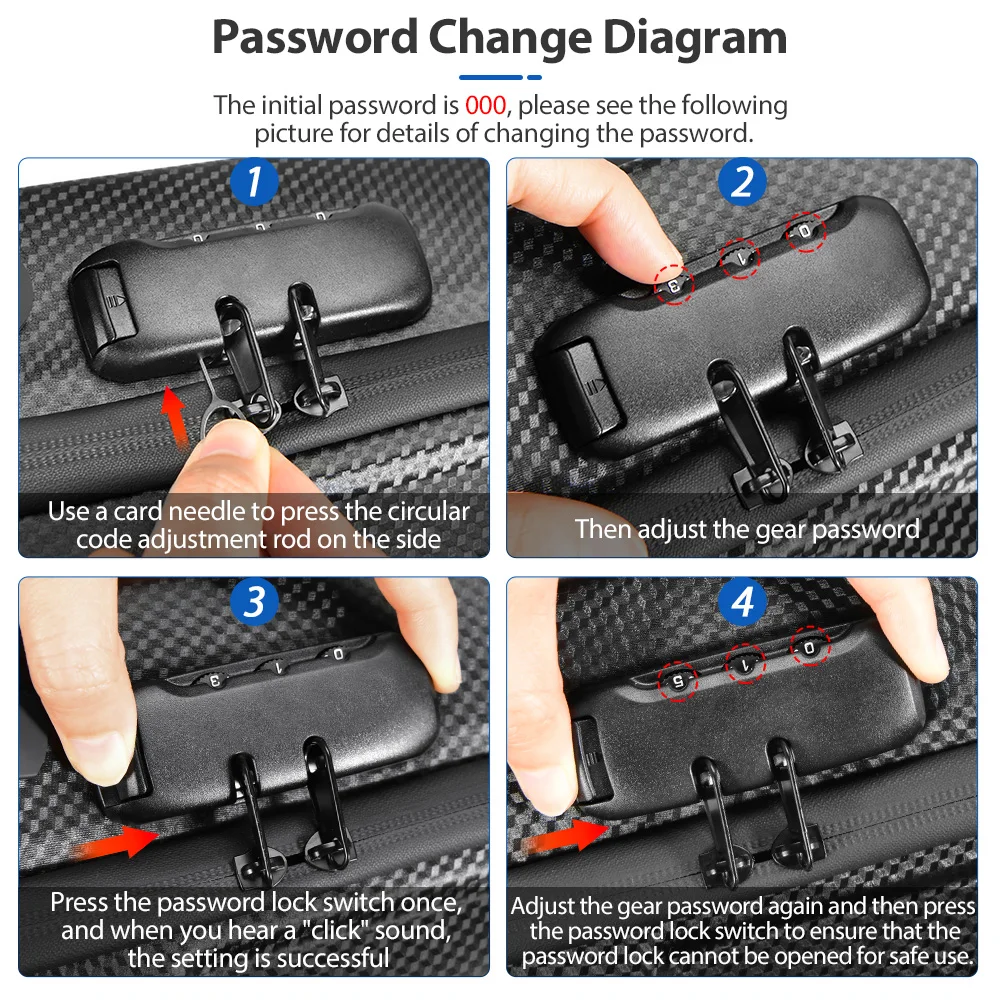 NEWBOLER 5L Electric Scooter Front Bag With Password Lock Large Capacity Electric Scooter Bag Outdoor Storage For Xiaomi Scooter